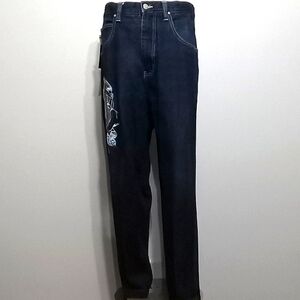 Vintage & Embroidered 1pc Blue Jeans with Graphic Design by SOUTHPOLE